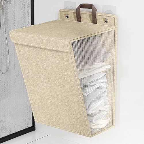 Wall Mounted Foldable Laundry Basket with Handles for Bedroom