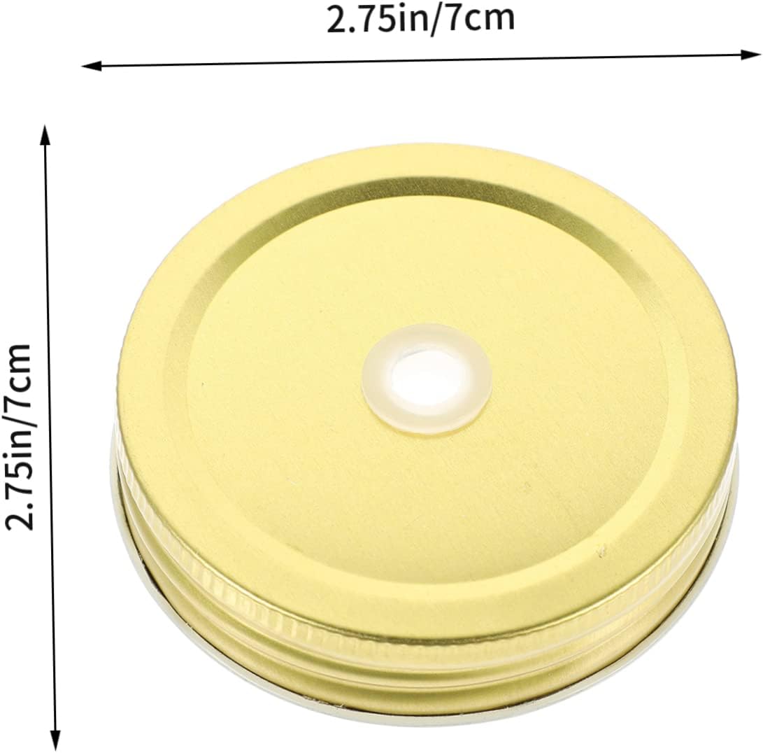 OKUMEYR 48 Pcs Reusable Mason Jar Lids with Straw Hole