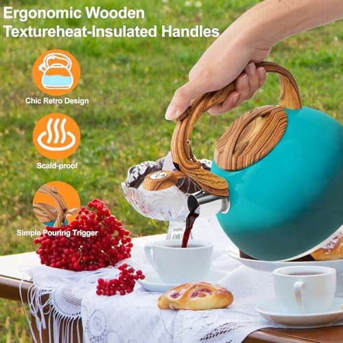 JEASOM Stainless Steel Tea Kettle Ergonomic Design Boiling Water