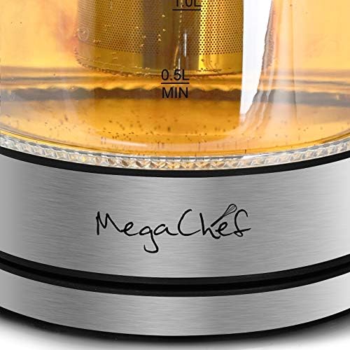 Megachef 18L Glass Electric Tea Kettle with Infuser