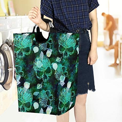 Visesunny Mermaid Scale Seashell Large Capacity Laundry Basket