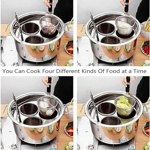 Commercial Spaghetti Pasta Cooker Set 5 Holes With Divider And Colander Strainer