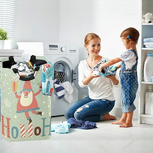 Visesunny Large Capacity Laundry Hamper Basket Funny Santa Claus Gift
