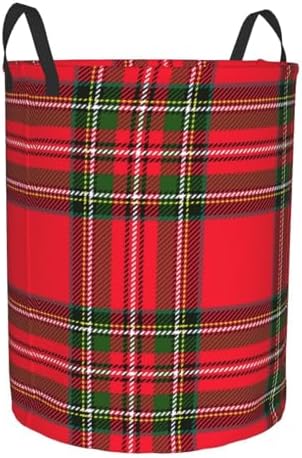 Christmas Plaid Folding Laundry Basket