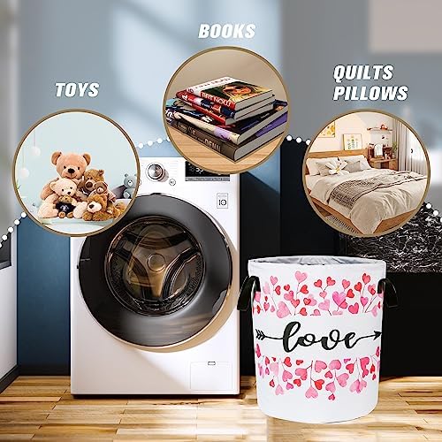 Love Laundry Basket Red Heart Foldable