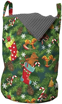 Ambesonne Christmas Laundry Hamper Basket