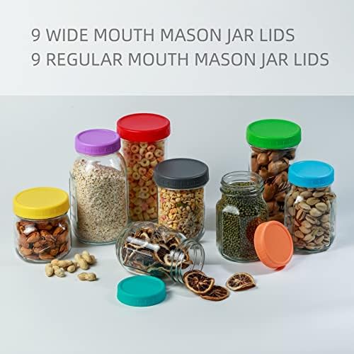 Vibrant Yellow Mason Jar Lids with Silicone Rings