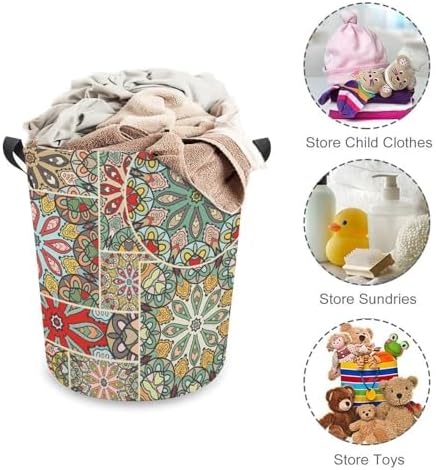 Ethnic Mosaic laundry hampers with Easy Carry Handles