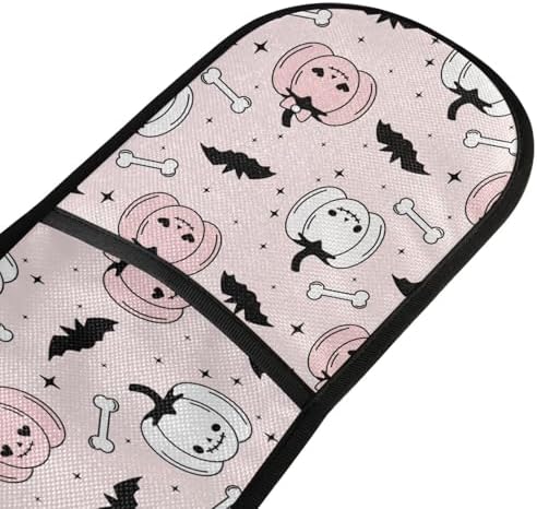 SUSIYO Double Oven Mitts Pink Halloween Pumpkins Bats