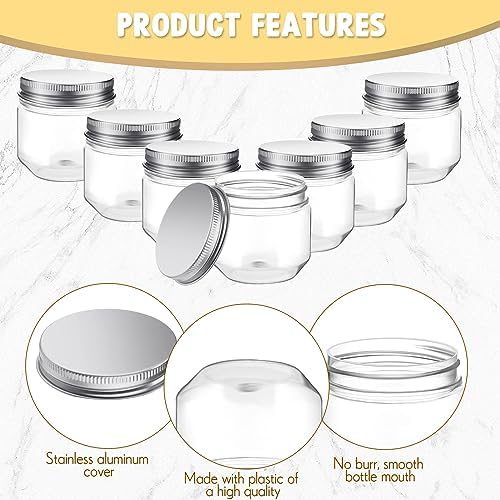 Tanlade 60-Piece Clear Plastic Mason Jars with Lids
