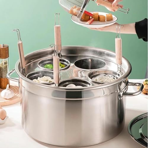 Bingwang 5 Hole Pasta Cooker Set with Strainer Basket