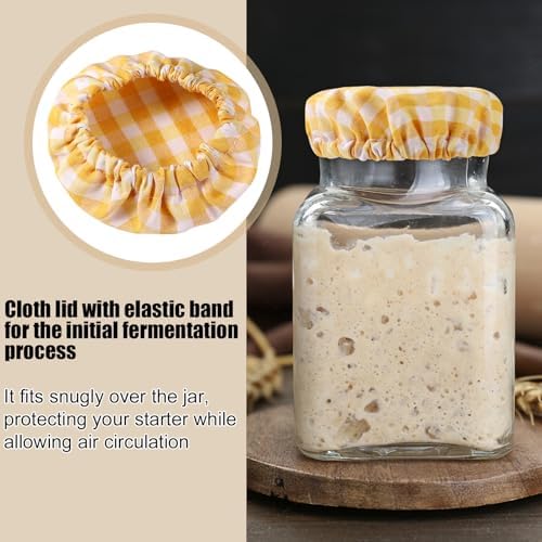 Premium 4-Piece Reusable Cloth Covers for Sourdough Starters Fermenters