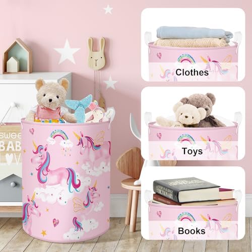 Rainbow Unicorn Laundry Basket 45L nursery storage