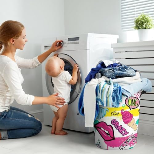 Cute Sticker Ice Cream Laundry Hamper