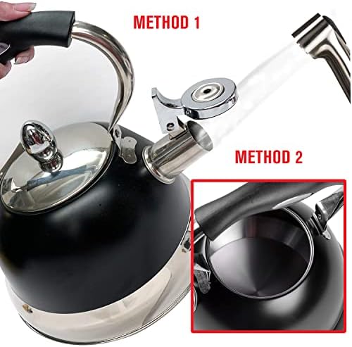 Sturdy stainless steel tea kettle BlackChrome