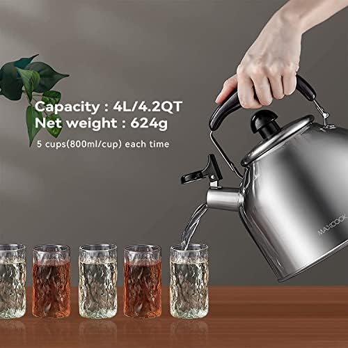 MAXCOOK Stainless Steel Whistling Tea Kettle Boiling Water
