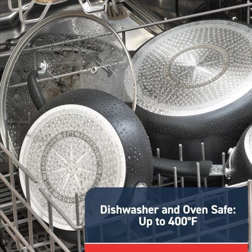 Secure Non-Stick Cooking Experience with 12-Piece titanium-coated Cookware Set