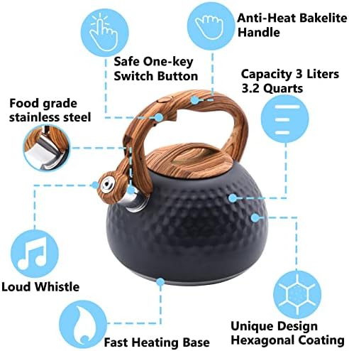Stainless Steel Tea Kettle with Whistle for Home Use
