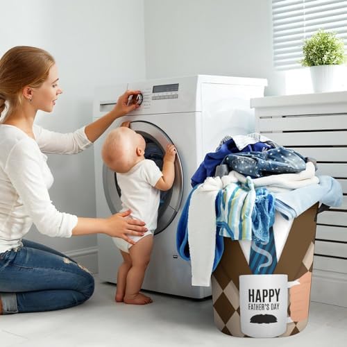 Happy Fathers Day Laundry Hamper with Handles
