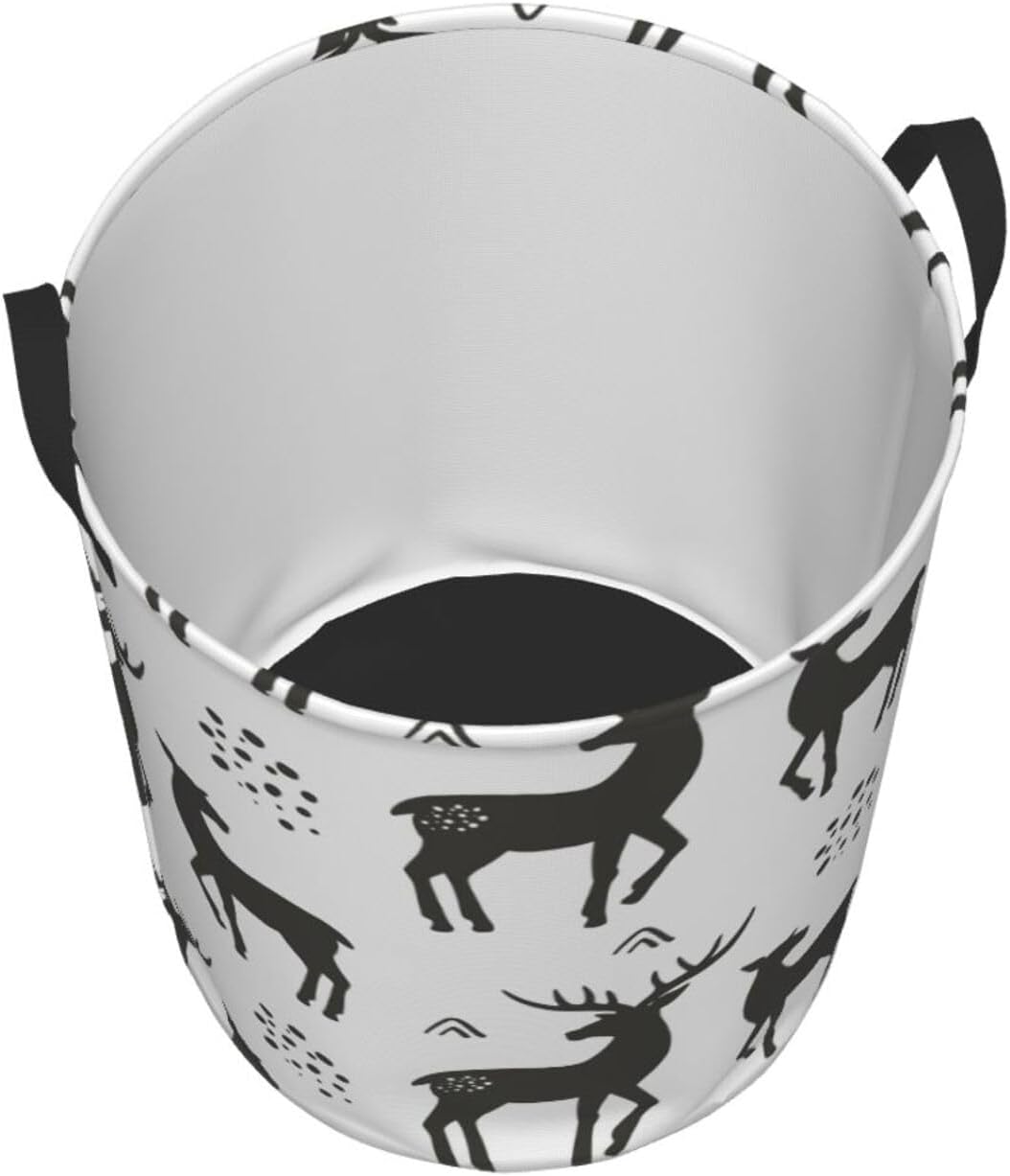 Collapsible Reindeer Laundry Basket for Home Dorm