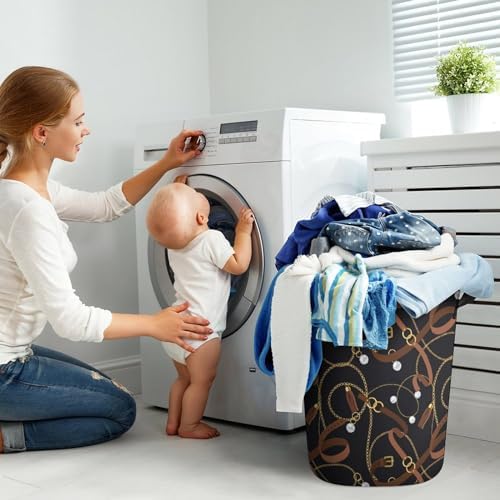 Meiko Gold Chains And Pendants Laundry Hamper Waterproof Unique Design