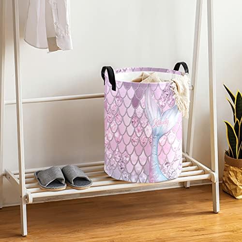 Mermaid Glitter Scales Personalized Laundry Basket