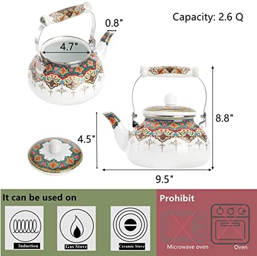 ZOOFOX Large Ceramic Teapot 26 Quart with Handle