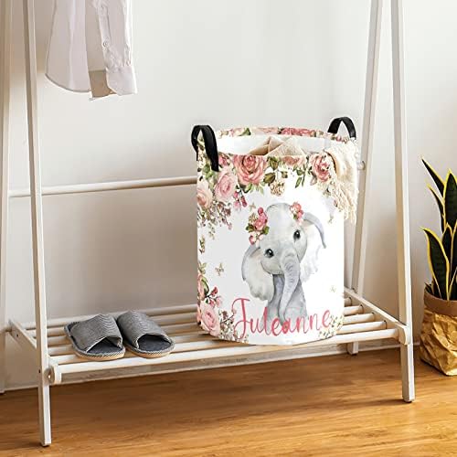 Personalized Foldable Laundry Basket with Handle for Home Storage
