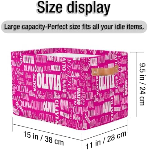 Personalized Storage Basket with Name Laundy Bin for Home Kitchen
