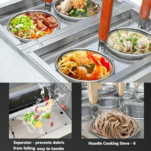 Commercial Spaghetti Pasta Cooker Set 5 Holes With Divider And Colander Strainer