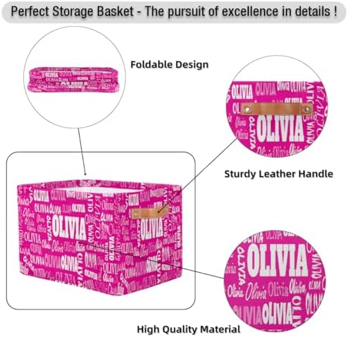 Personalized Storage Basket with Name Laundy Bin for Home Kitchen