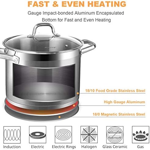 Duxtop Stainless Steel Pasta Pot Set Perfect for Cooking and Steaming