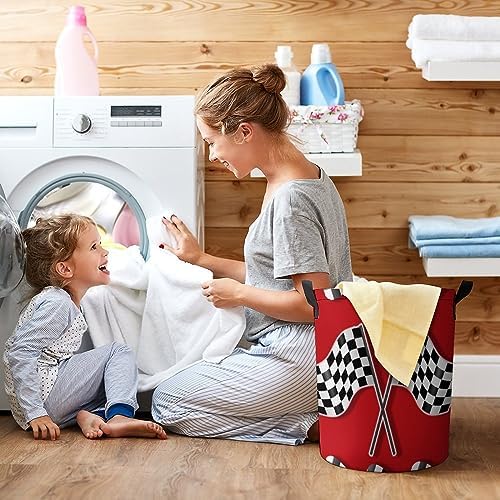 Fun Racecar Theme Laundry Hamper for Home or Travel Use