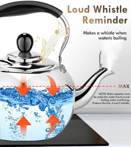 Sturdy Whistling 23 Quart Pot for Effortless Tea Brewing