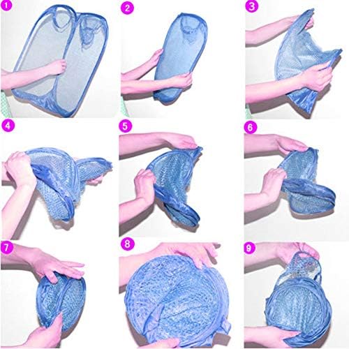 Foldable 52cm x 32cm x 37cm Mesh Laundry Bag with Handles Red