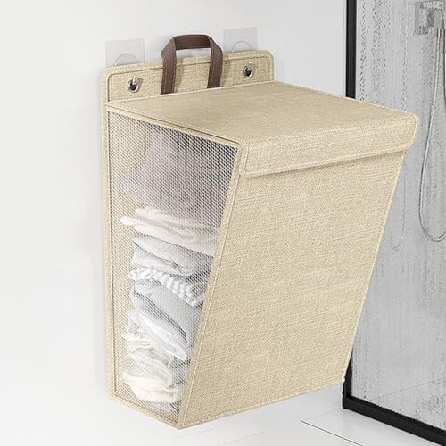 Wall Mounted Foldable Laundry Basket with Handles for Bedroom