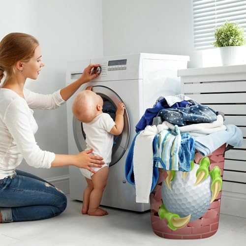 Dragon Claw Golf Ball Laundry Basket with Handles Foldable and Waterproof