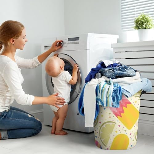 Lemon Ice Cream Laundry Hamper