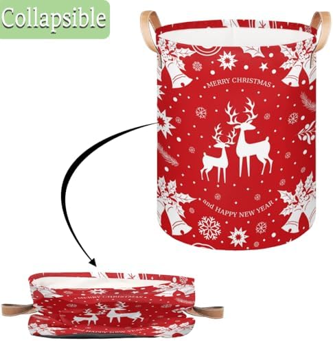 Christmas Deer Collapsible Laundry Basket Eco-Friendly Storage Hamper