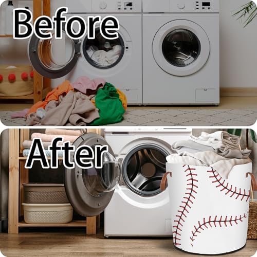 Mozaigos Baseball Texture Laundry Hamper