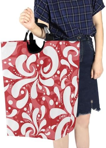 Retro Red Oriental Floral Clothes Hamper - Collapse Waterproof Laundry Organizer