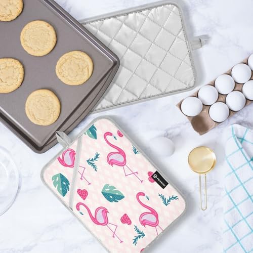 Flamingo Heat-Resistant Potholder Set Protect Oo - Kitchen Essentials for Baking Cooks