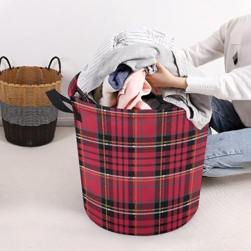 Christmas Plaid Tartan Laundry Hamper Multi-Purpose Organizer