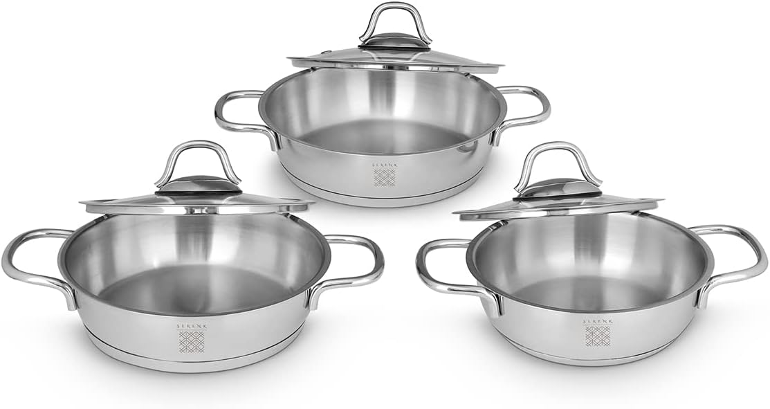 Serenk 7-Piece Stainless Steel Cookware Set for Home Use