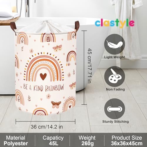 Clastyle Boho Pink Rainbow Laundry Hamper