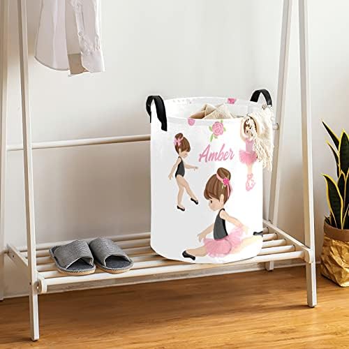Personalized Ballet Storage Basket with Handles for Laundry