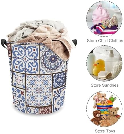 MEIKKO Tile Talavera Style Laundry Hamper