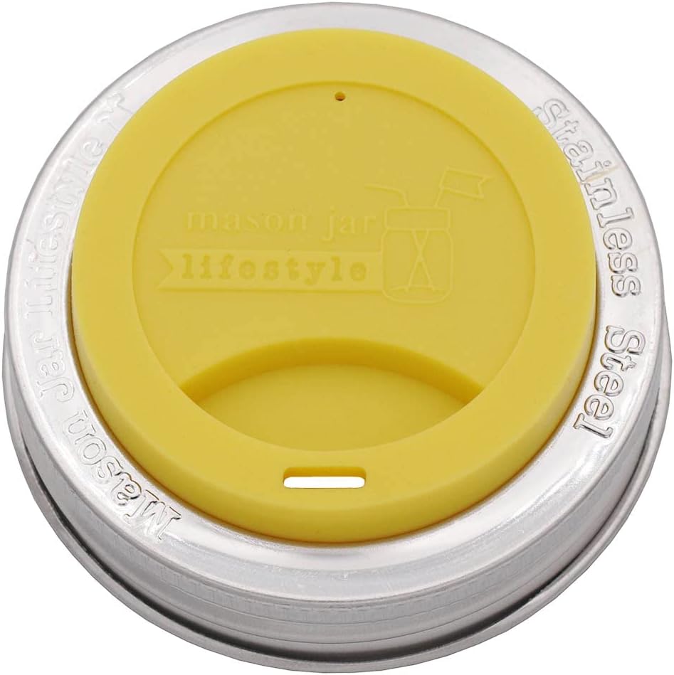 Mason Jar Silicone Lids with Rust-Proof Steel Bands 2-Pack
