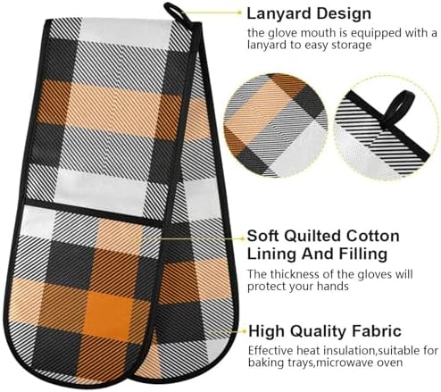 KLL Halloween Plaid Double Oven Mittens