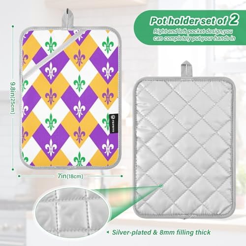 Vibrant Geometric POTHolders for Cooking Heat Resistant Durable Two-Piece Set
